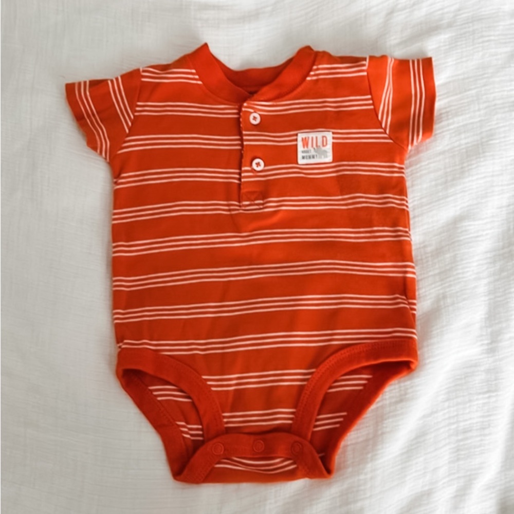 4/$20 Orange Striped Bodysuit | Child of Mine | 3-6 Months